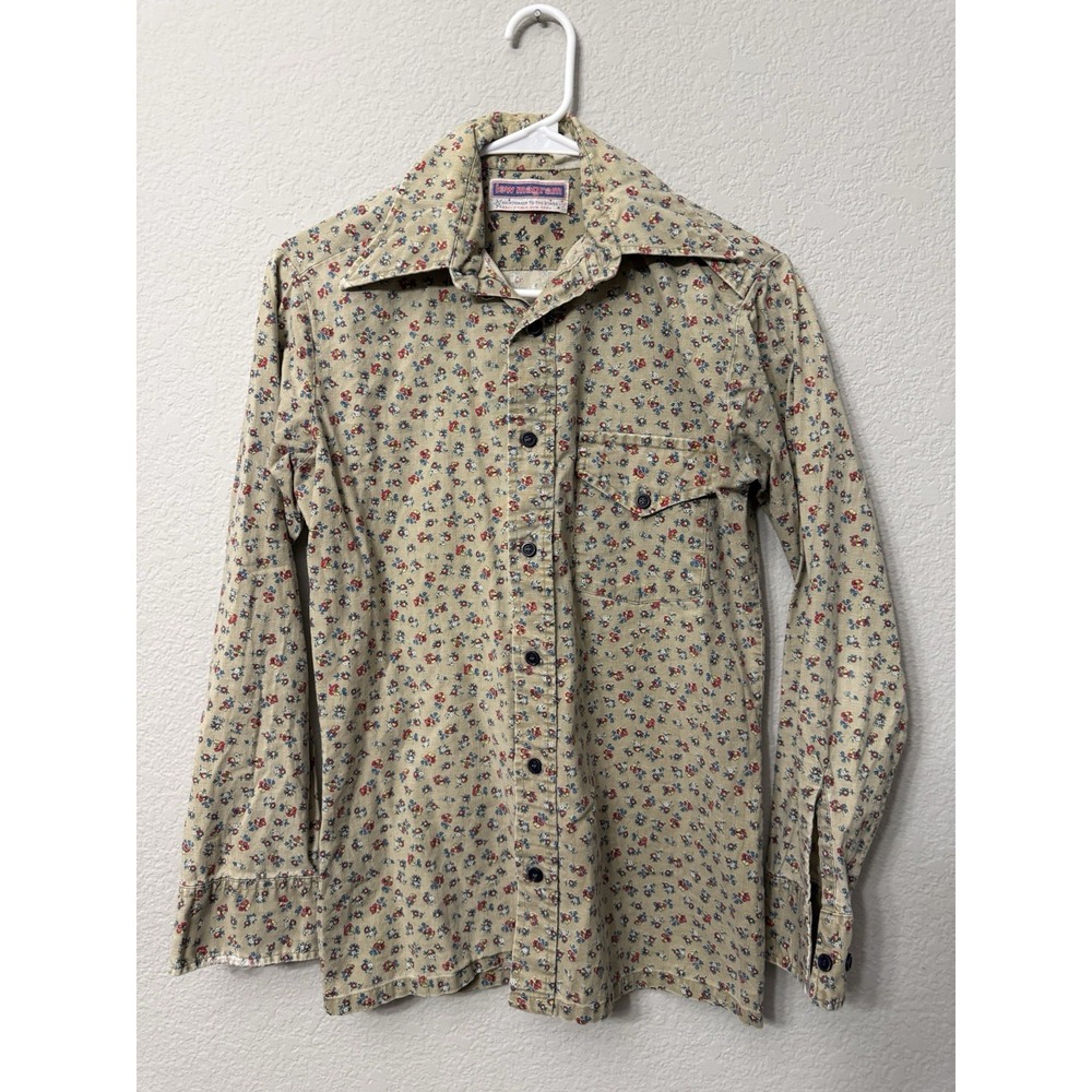 Women's Vintage Lew Magram Floral Print Button Down Blouse Shirt Size Small S